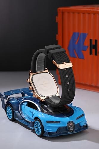 Image of Daniel Hechter Paris Moulin Collection Analog Watch for Men with Square Case, Luminous Hands & Markers, Multifunction Dial and Silicone Strap