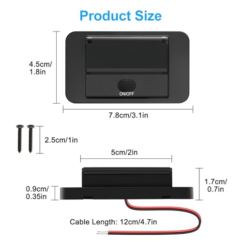 Linkstyle Car Charger Panel, Automatic Power Adjustment 65W PD3.0 USB C & 18W QC USB A Ports, Car Charging Outlet Panel with Button Switch & LED Voltmeter for 12V/24V RV Boat Truck (2PCS) by Linkstyle - Image 6