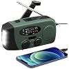 WVL 7400mWh Emergency Weather Radio, Portable Solar Hand Crank Radio AM/FM/NOAA, with 3 Mode Flashlight & Reading Lamp, Cell Phone Charger and SOS Siren(Navy Green)