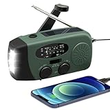 WVL 7400mWh Emergency Weather Radio, Portable Solar Hand Crank Radio AM/FM/NOAA, with 3 Mode Flashlight & Reading Lamp, Cell Phone Charger and SOS Siren(Navy Green)