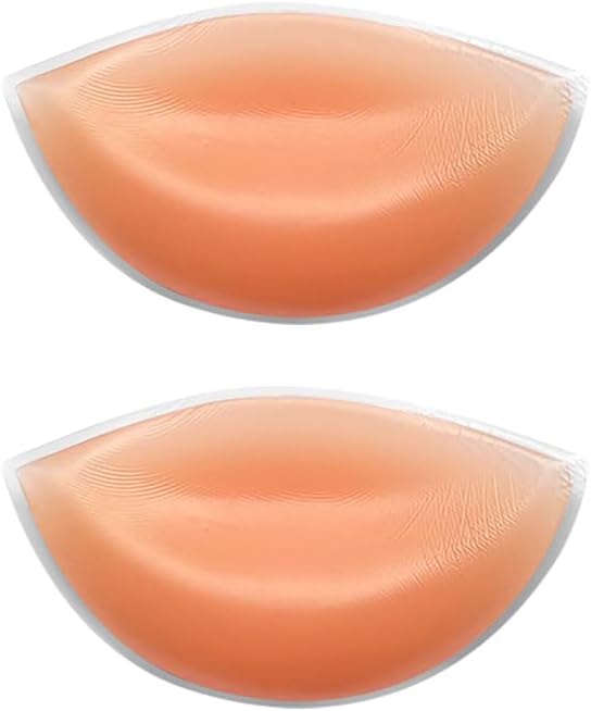 GSHLLO 2 Pcs Thick Silicone Bra Inserts Chicken Fillet Breast Enhancers Washable Bra Pads Push Up Bra Fillers Swimsuit Padding Inserts Removable Bra Insert Pads for Dresses