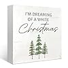 Mtrgdn Merry Christmas SignWinter Christmas Tree SignIm Dreaming of a White Christmas SignChristmas Tree Sign Wood PlaqueChristmas Signs for Home DecorMerry Christmas Sign for Table