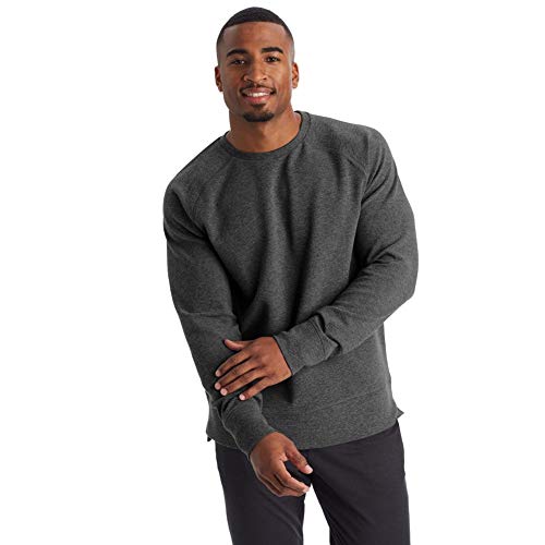 C9 Champion Men s Waffle Thermal Knit Crew Pullover, Ebony Heather, XL