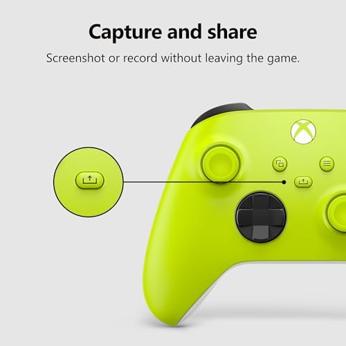 XBOX Core Wireless Gaming Controller – Electric Volt – XBOX Series X|S, XBOX One, Windows PC, Android, and iOS - Electric Volt Controller Edition - 3