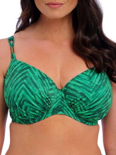 Image of Fantasie Punta Mita Women's Emerald Ruched Underwire Bikini Top, 32FF