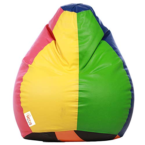 Image of Sattva Classic Bean Bag Cover Without Beans XXL Size - Orange,Neon Green and Royal Blue