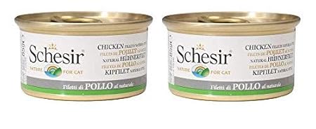 Schesir Wet Cat Food Chicken Fillets Natural Style 85 gm (Pack of 2)