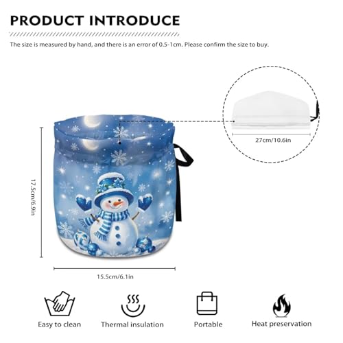 Image of Xoenoiee Christmas Cute Snowman Blue Pattern Tea Cozy Tea Cosy for Teapots Keep Warm Teapot Cover Insulated Kettle Cover for Home Kitchen Table Decor