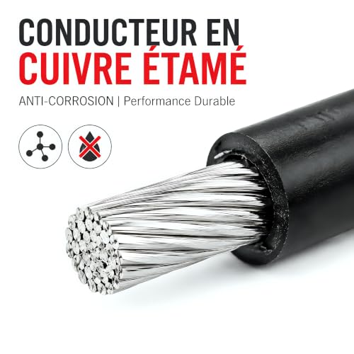 Câble de masse, fil de masse en résine élastomère fiable avec haute performance pour voiture pour ouvrier d'entretien(B (noir)) – vue 4