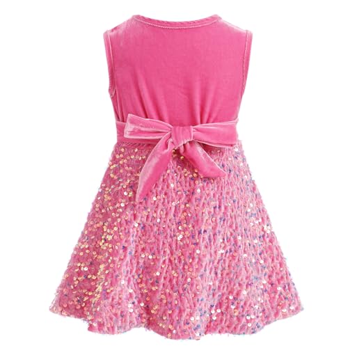 Toddler Baby Girls' Velvet Sequin Sleeveless Dress Autumn Winter Christmas Gown Dresses3