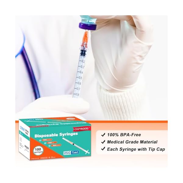 1ml-100-Pack-25G-1-inch-Syringes-with-Needle-Needle-Luer-Lock-Syringe-Individually-Sealed-Package-for-Scientific-LabsFeeding-Small-AnimalsDispensingApplicatorWatering 1ml-100-Pack-25G-1-inch-Syringes-with-Needle-Needle-Luer-Lock-Syringe-Individually-Sealed-Package-for-Scientific-LabsFeeding-Small-AnimalsDispensingApplicatorWatering