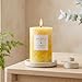Aroma Naturals Essential Oil Orange and Lemongrass Scented Pillar Candle, Ambiance, 2.5 inch x 4 inch, Yellow