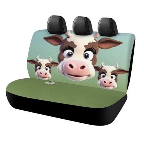 Housse de siege arriere de voiture motif vache pour proteger contre les taches
