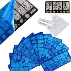 Nail Art Stamping Design Kit Rectangular Steel Design Plates and Silicone Stamper & Scraper Combo (2 Plates & 1 Stamper)-image-21