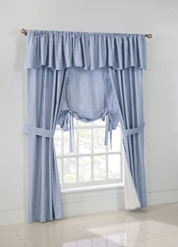 Loft Living Twinning Pole Top Window Curtain Tie-Up Panel 40" X 63" In Navy #TOP4
