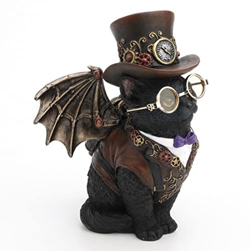 Statue chat Steampunk victorien Veronese Design figurine résine collection