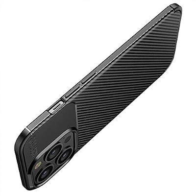 Spia Apple iPhone 13 Pro Max Case Black Carbon Silicone Original Flexible Thin Improved Durable Anti-Shock Protector New Generation Design (Apple iPhone 13 Pro Max, Black)