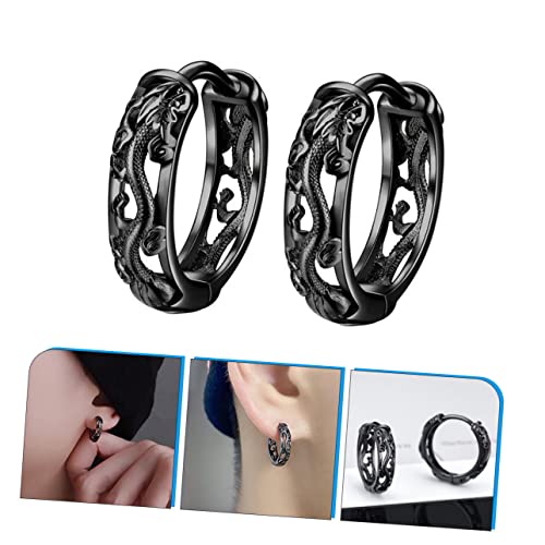 GALPADA 1 Par De Dragão Brinco De Declaração Brinco Masculino Argola Masculinos Brinco Redondo Pende