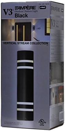 V3 Ampรจre Outdoor/Indoor Stainless Steel Vertical Stream Collection Wall Lamp, Black