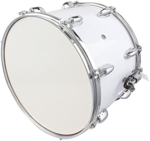 14x10 Inch Marching Snare Drum, White Marching Drum with Drumsticks, Adjustable Strap & Tuning Key for School Band, Percussion Instrument