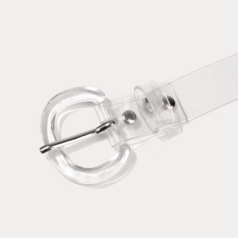 gofidin Transparent Clear Waist Belt Fashion Women Resin Acrylic D Buckle Belt Versatile PVC Belts