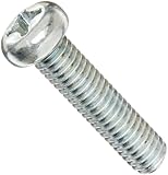 Steel Pan Head Machine Screw, Zinc Plated, Meets JIS B1111, #3 Phillips Drive, M6-1 Thread Size, 25 mm Length, Fully Threaded, Imported (Pack of 25)