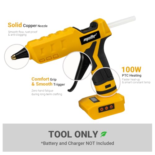 Image of Upgraded Cordless Hot Glue Gun Compatible with DeWalt 20V Battery Digital