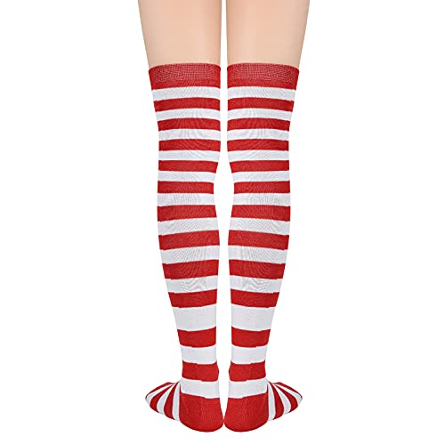Image of American Trends Womens Rainbow Socks Striped Knee High Socks Thigh High Stockings Casual Tube Socks Costume Leg Warmers