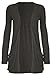 Crazy Girls Womens Boyfriend Pocket Cardigan Jersey Shrug (M/L-US10/12, Charcoal)