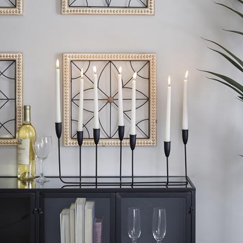 CosmoLiving by Cosmopolitan Metal Tapered 7 Plate Candle Holder, 21" x 8" x 10", Black by Deco 79 - Image 3
