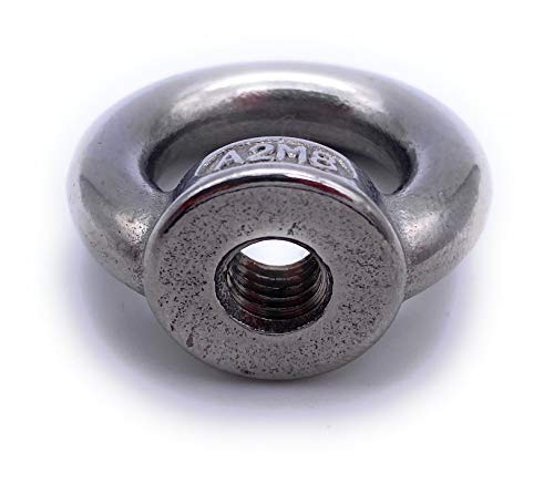 5 Stk. M8 Ringmutter V2A [ V4A / V2A Wählbar ] - M6 M8 M10 M12 - INOX Stainless Steel V4A A4 AISI 316 V2A A2 AISI 304 Rostfrei Ösenmutter Augenmutter ähnl. DIN 582 (M8, V2A (AISI304))