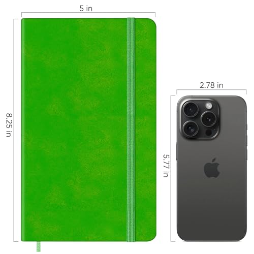 Carnet ligné A5 vert couverture rigide pour journal intime et notes - 5