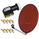 HB - Digital Quad LNB - Conexiones doradas - Protección contra la intemperie extensible - 0,1 dB