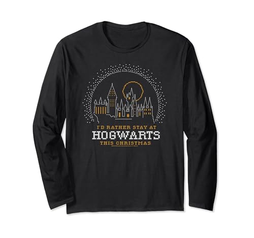 Image of Harry Potter I'd Rather Stay at Hogwarts This Christmas Long Sleeve T-Shirt