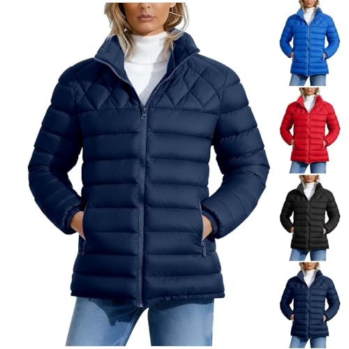HAOLEI Piumino Donna 100 Grammi Piumino Invernale da Donna Addensato con Cappuccio Staccabile Piumini Corto con Cerniera Giubbotto Corto Slim Fit Elegante per Tempo Libero o Trekking