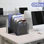 5-Tier Organisateur de fichiers de bureau, Metal Mesh Vertical Desktop File Holder Space-Saving Document Organizer for Office, School, Home (Noir?