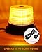 Leelosp 4 Pack 60 LED Amber Beacon Strobe Lights, 12v-24v Amber Warning Safety Flashing Beacon Strobe Light with Magnetic and 16ft Straight Cord for Truck Vehicle Forklift Tractor Golf Carts Utv Car