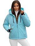OZONEE Damen Skijacke Snowboardjacke Winterjacke Outdoorjacke Wasserdicht Funktionsjacke Outdoor Jacke Sport Schneejacke Winddicht Atmungsaktiv Schneefang Winter Warm Style 777/9733K/41 HELLBLAU L
