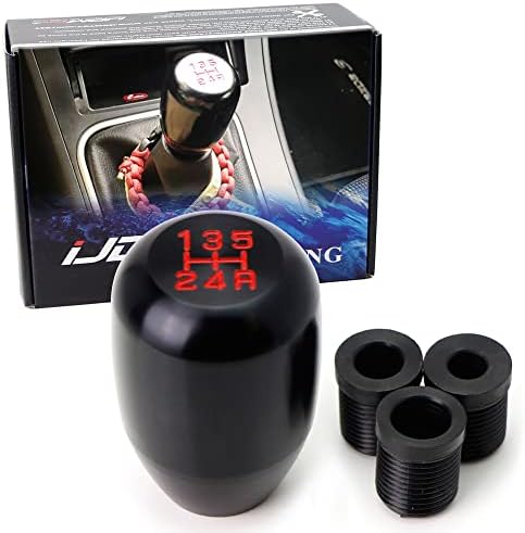 iJDMTOY JDM Style 5-Speed Manual Shift Knob Compatible With Acura Honda Toyota Lexus Scion Mazda Mitsubishi Nissan Infiniti, etc (Black)