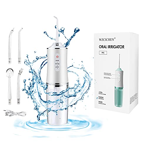 Water Flosser,USB Rechargeable 3 Modes Water Flosser,IPX7 Waterproof,Professional Cordless Dental Oral Irrigator,Braces Cleanner with 220Ml Cleanable Water Tank (White)