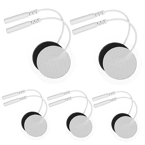 LIFKOME Almohadillas De Electrodos De Silicona Redondas Para Masaje Reemplazo De Almohadillas De Electrodo Para Electroestimuladores