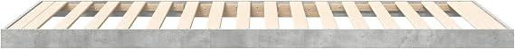 vidaXL Floor Bed Frame Concrete Grey 90 x 200 cm Engineered Wood