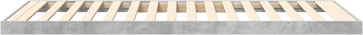 vidaXL Floor Bed Frame Concrete Grey 90 x 200 cm Engineered Wood
