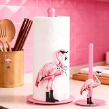 Flamingo Decor, Flamingo Paper Towel Holder, Pink Decor Pink Kitchen Accessories, House Warming Gifts New Home for Women, Farmhouse Kitchen Decor and Accessories, Tropical Themed