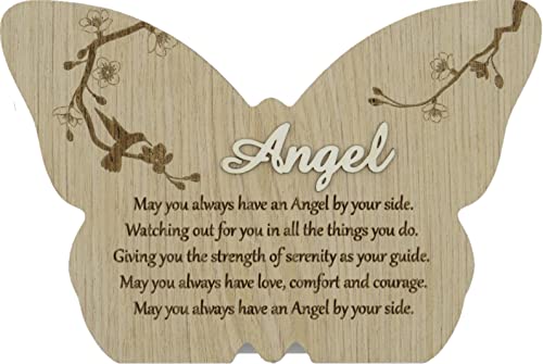 Unideco Wooden Butterfly Wall Décor - 8.75 Inch Angel Gifts For Women - Butterflies Shaped Hanging Decoration - Wood Home Room Shelve - Baby Kitchen Saying Guardian Mom - Worry Sympathy Mother Dad #TOP12