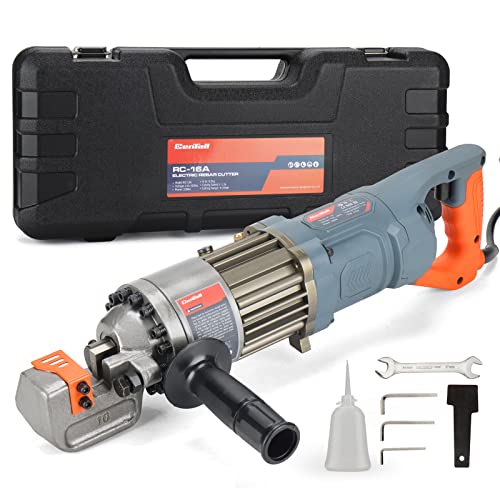 HUOTUO 5/8 Inch Electric Hydraulic Rebar Cutter, Portable Rebar Cutter, Cutting up to 4-16mm #5 Rebar, Cutting Speed 1-1.5S 1000W RC16A (Grey + Orange)
