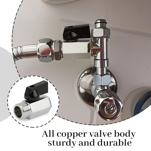 Mini Kugelhahn 10629, 1/2 Ig X 1/2 Ag, Messing Mini Kugelhahn, 90° Drehbarer Nylongriff, Absperrventil Verchromt G1/2 Innen(Ø20mm) X Außen(Ø21mm),Gewindefitting Messing Anschlussstücke