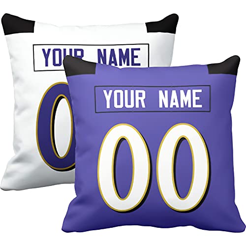 Image of ANTKING Throw Pillow 2 Pack with Custom Name and Number Personalized Gift for Men Women Boys