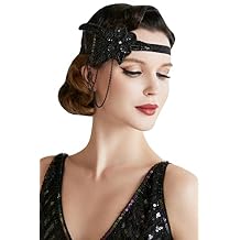 BABEYOND 1920s Flapper Headband Crystal Great Gatsby Headpiece Vintage 20s Flapper Gatsby Accessories