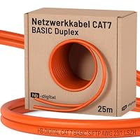 HB-DIGITAL 25m CAT 7 Netzwerkkabel LAN Kabel Verlegekabel Ethernet Installationskabel AWG23 10 Gbit/s S/FTP LSZH BauPVO Eca Datenkabel Duplex - Orange – Ansicht 1